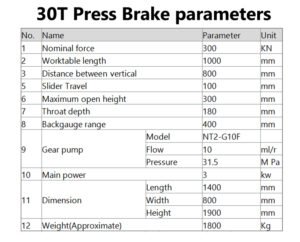 wd67k 30t1000小型折弯机